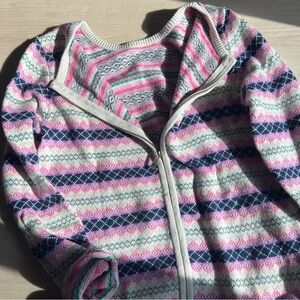 Fair isle zip up sweater